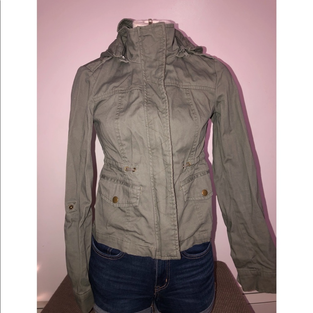 JUNIORS ARMY GREEN UTILITY JACKET
